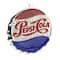 3" Sequined & Glitter Blue & Red "PEPSI COLA" Bottle Cap Logo Christmas Ornament
